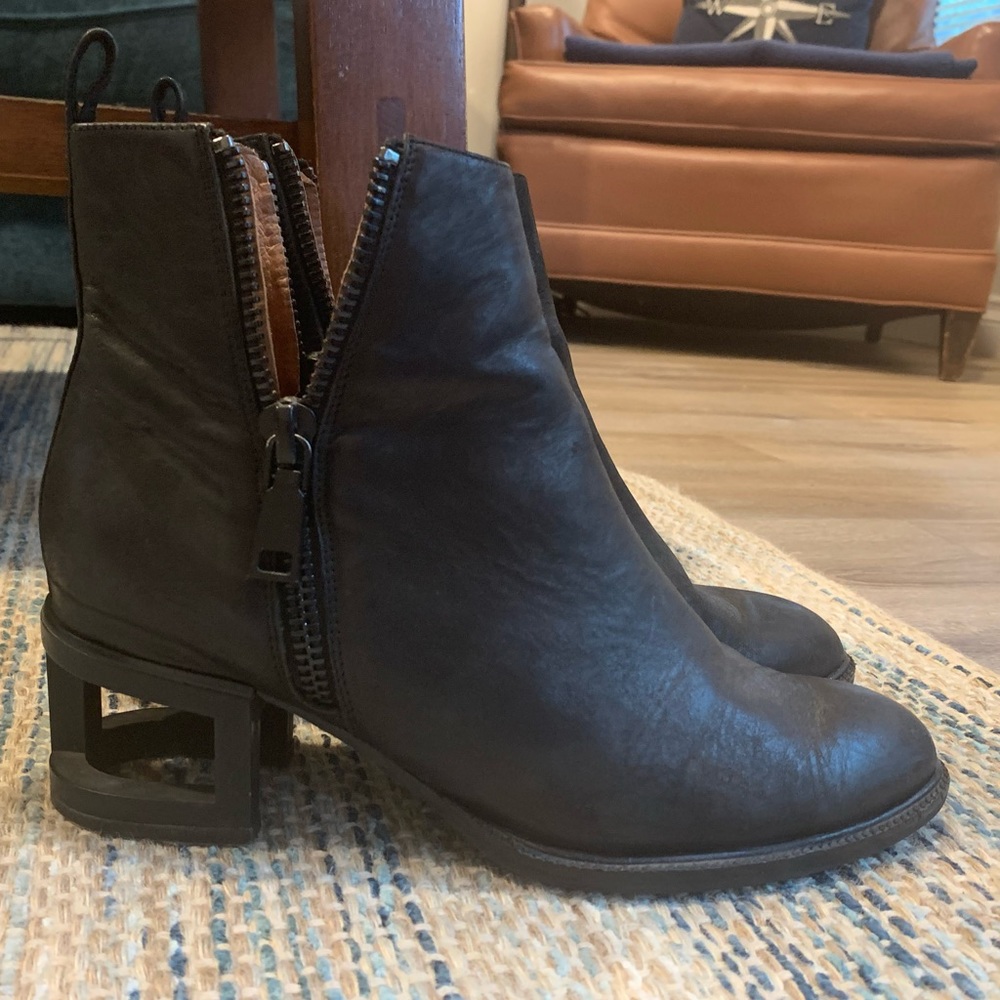 Jeffrey Campbell Boone Black Leather Booties